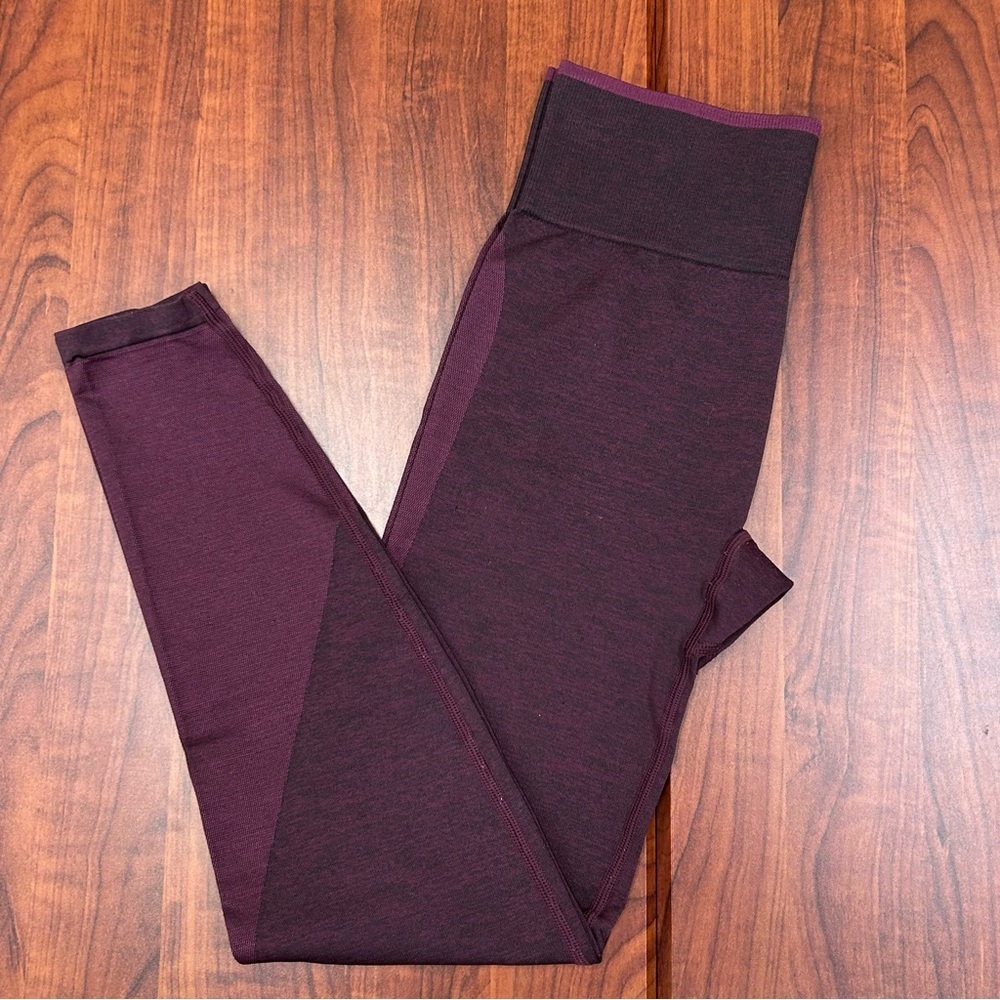 Victoria's Secret Pink Seamless Leggings High Rise Maroon & Black Size Small